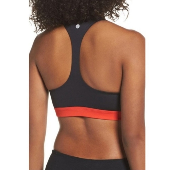 NWOT Zella Laced Sports Bra Size L Black & Red - Picture 3 of 12